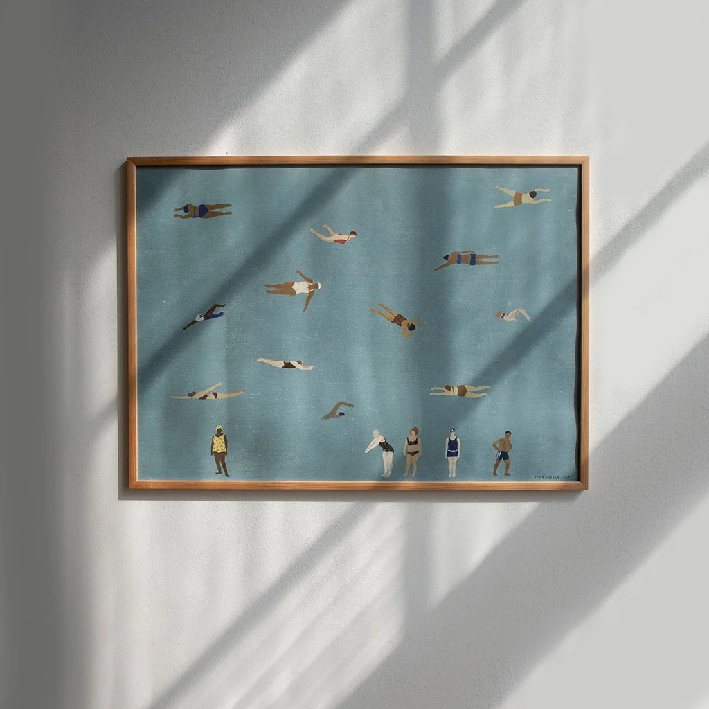 Fine Little Day Swimmers Print Blue 50x70cm - Image 3