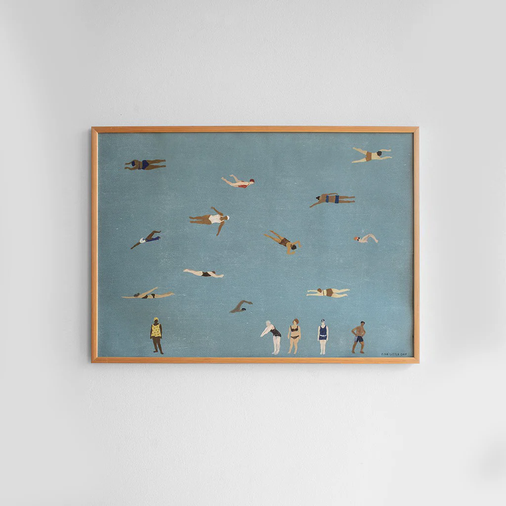 Fine Little Day Swimmers Print Blue 50x70cm - Image 5