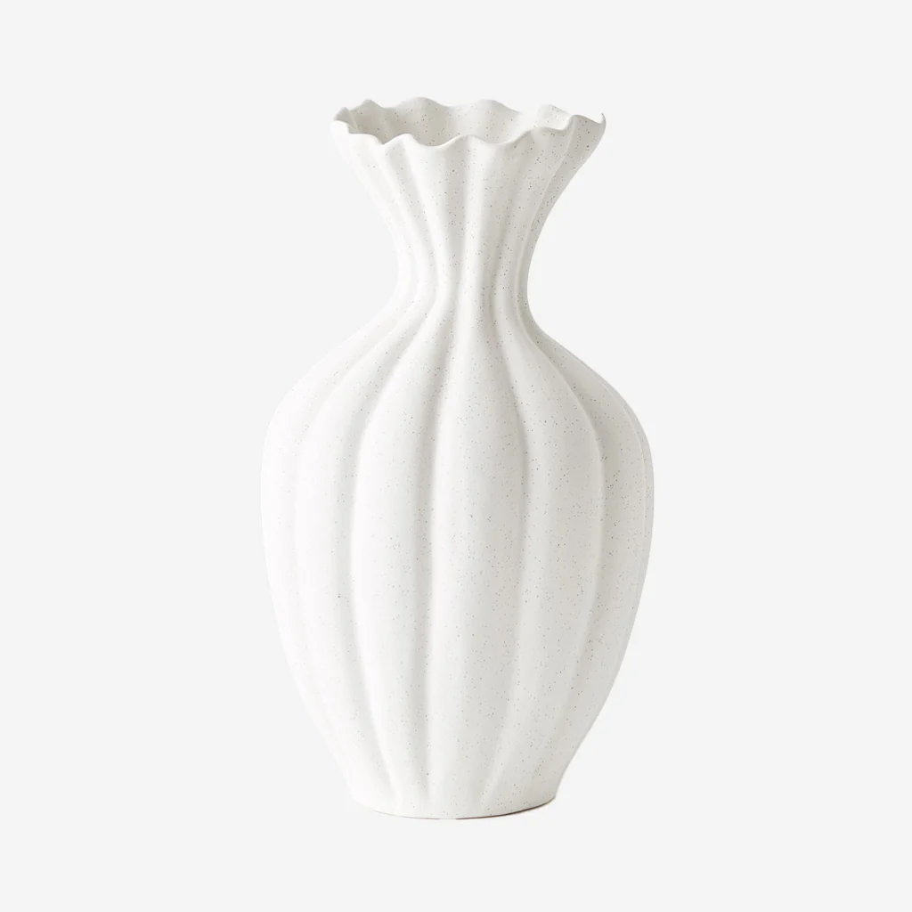 Floral Interiors Basma Vase White Tall - Image 3