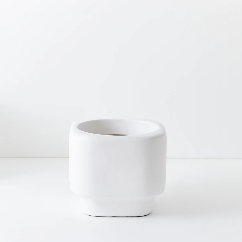 Floral Interiors Flint Pot White Small - Image 3