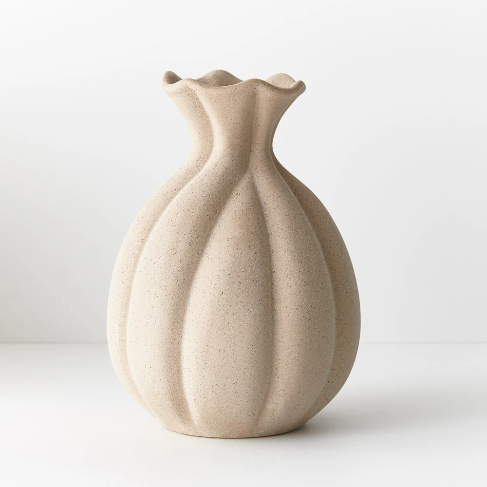Floral Interiors Hana Vase Sand Medium - Image 4
