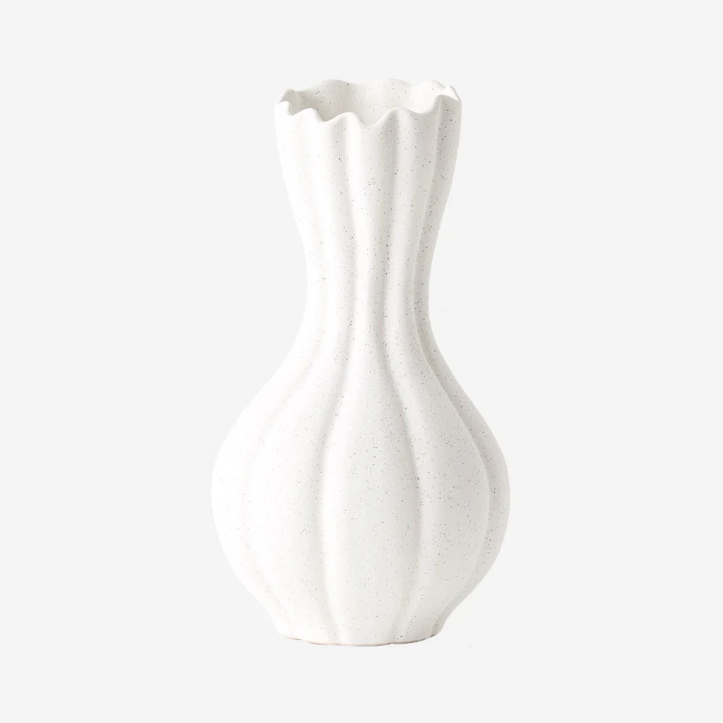 Floral Interiors Hana Vase White Tall - Image 5