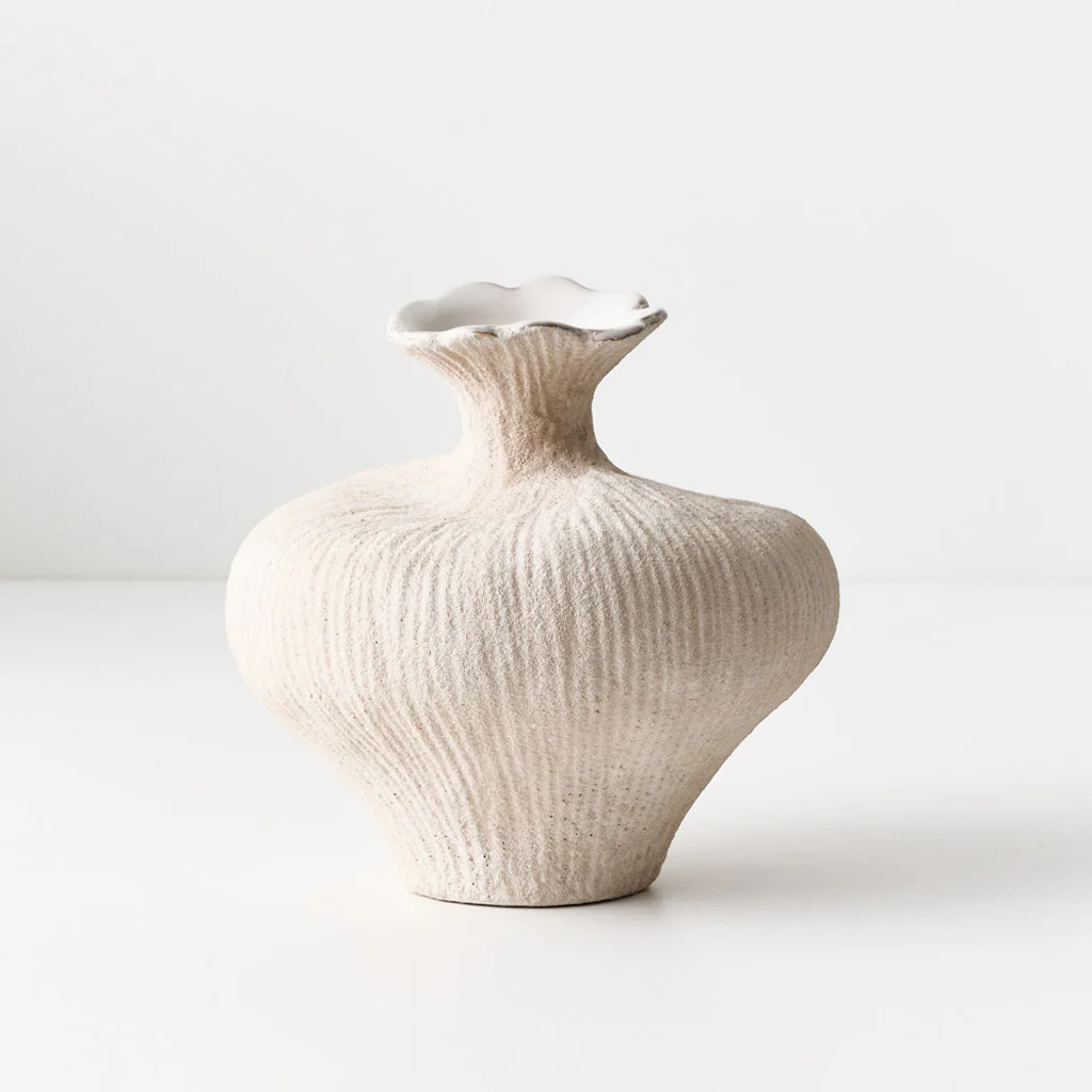 Floral Interiors Lexi Vase White - Image 2