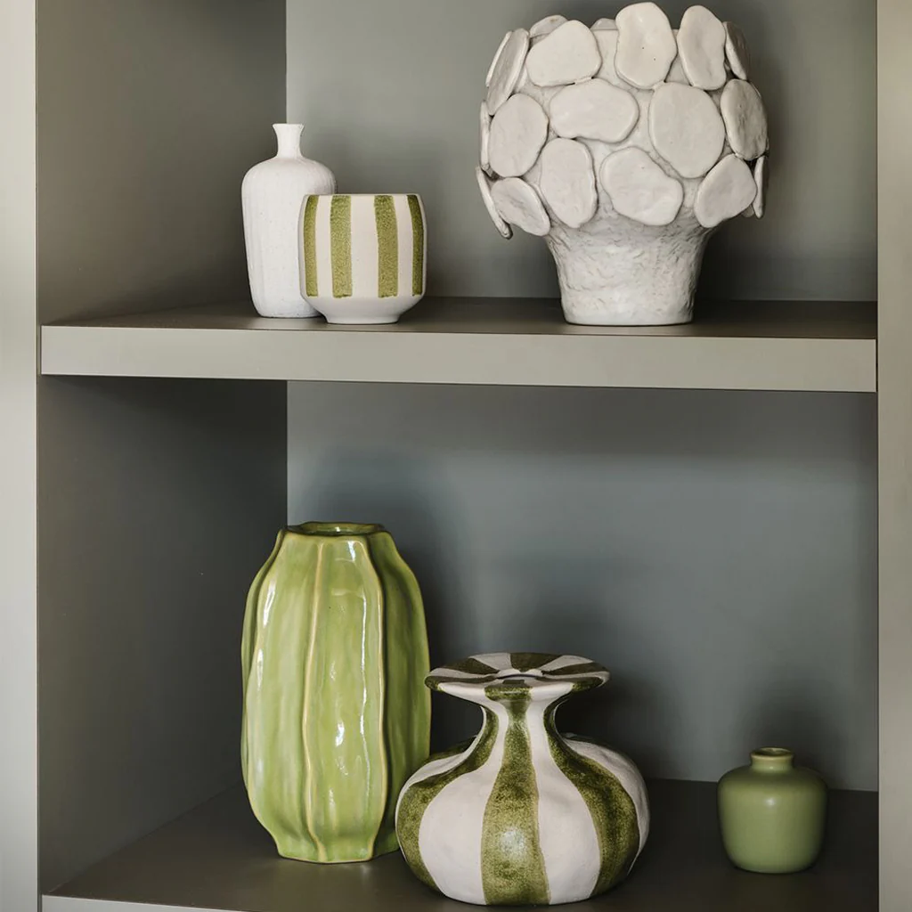 Floral Interiors Oreio Vase Sicilian Green Low - Image 2