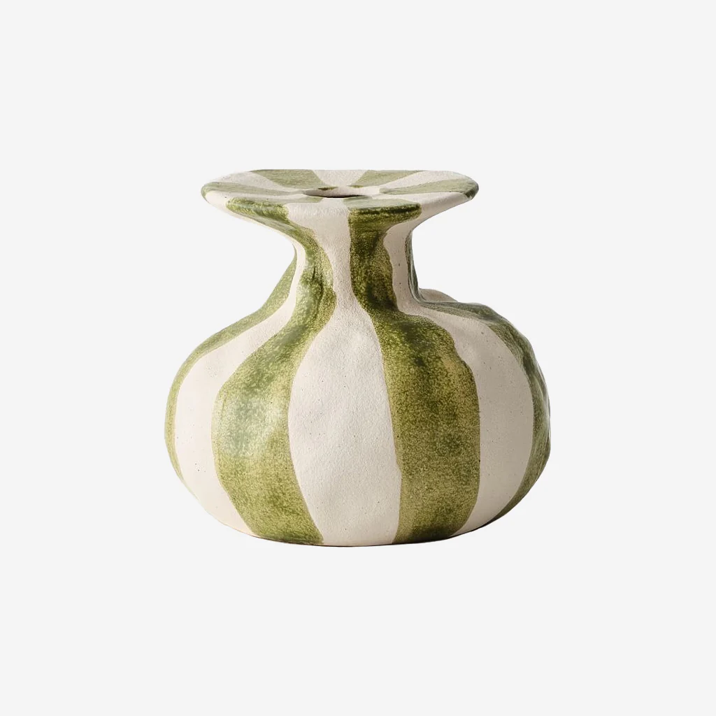 Floral Interiors Oreio Vase Sicilian Green Low - Image 4