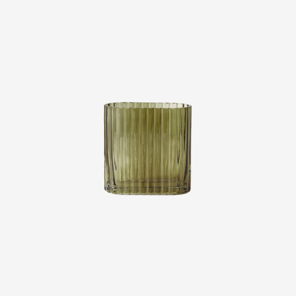 Floral Interiors Ripple Vase Olive Small