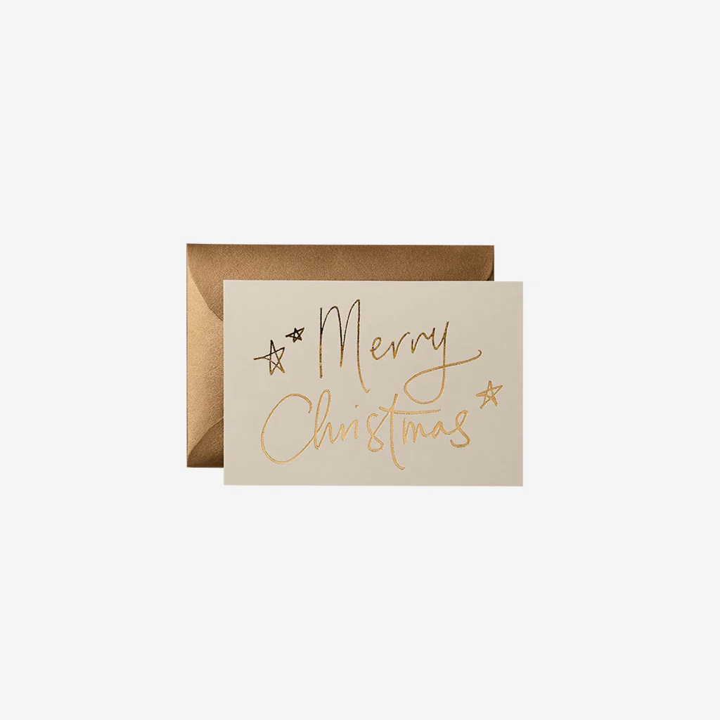 Gabrielle and Celine Card Merry Christmas Oat