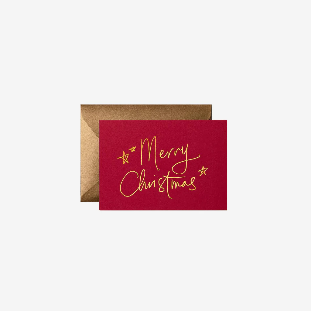 Gabrielle and Celine Card Merry Christmas Red