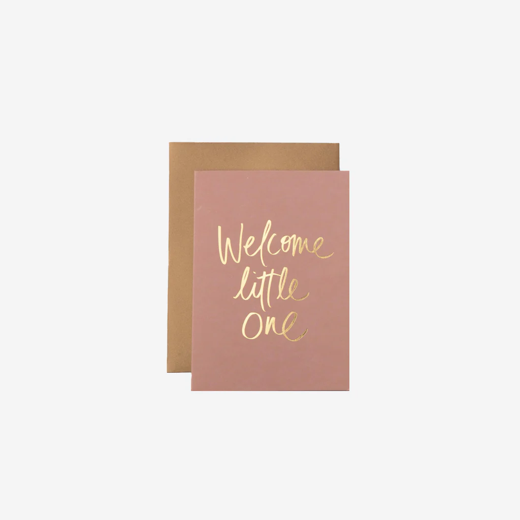 Gabrielle and Celine Card Welcome Little One Rose