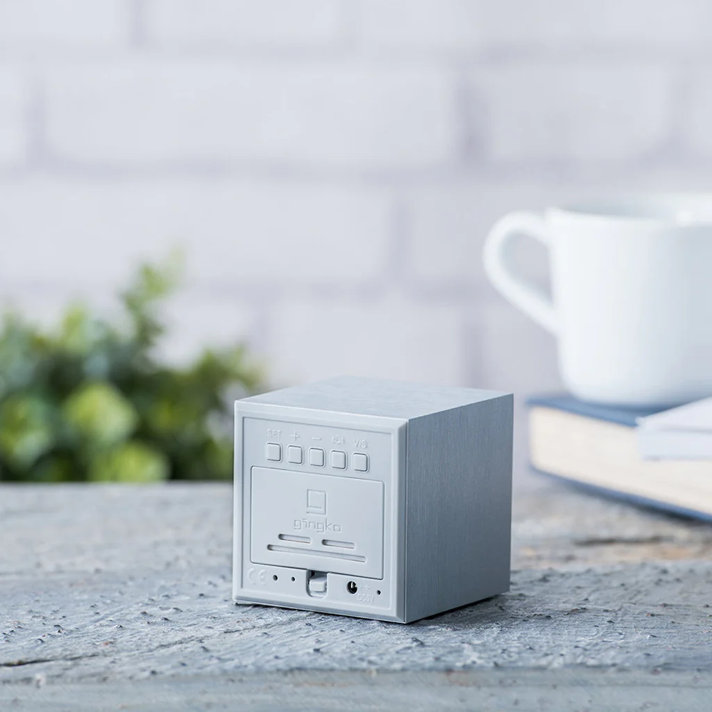 Gingko Cube Click Clock Aluminium - Image 5