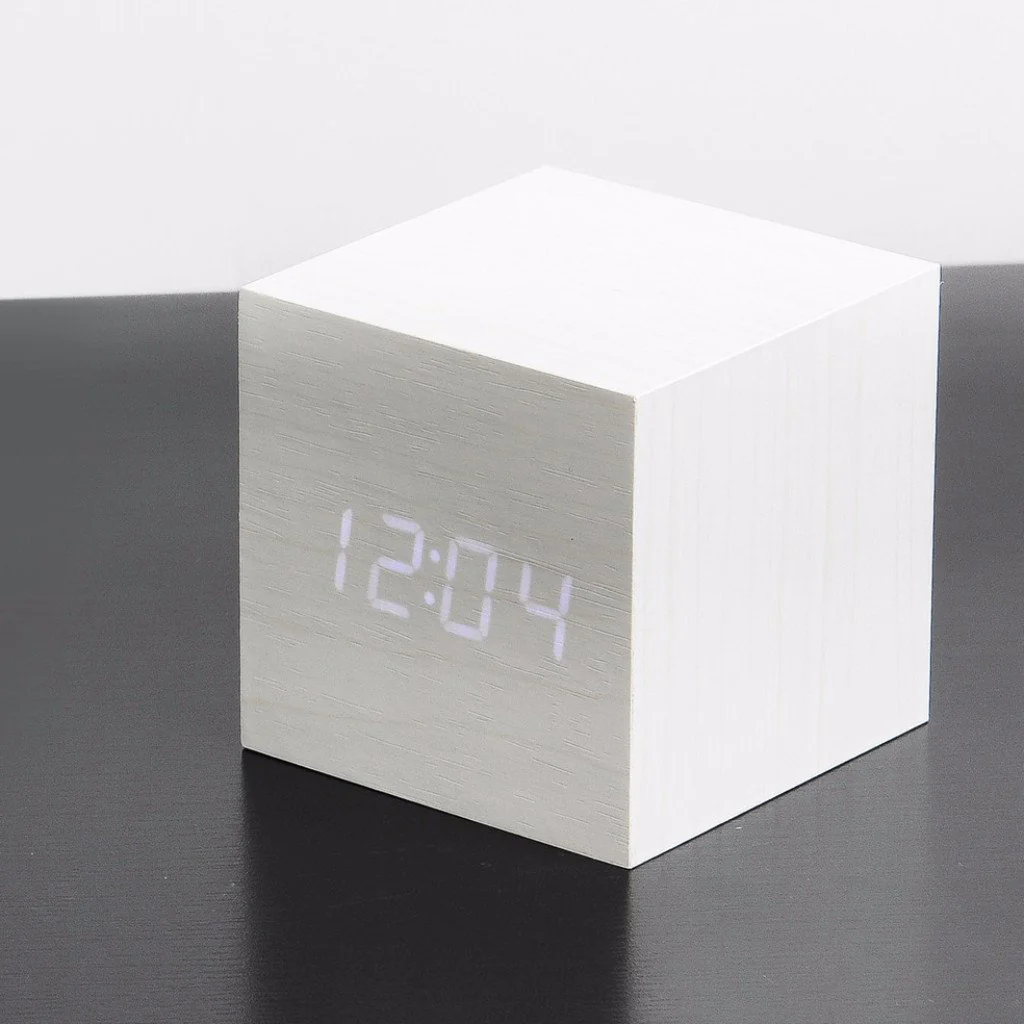 Gingko Cube Click Clock White - Image 2