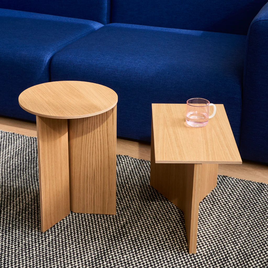 Hay Slit Tall Table Wood Oak Round - Image 3