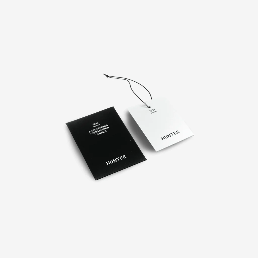 Hunter Candles Morgan / Sandalwood Cedar Amber Scent Card