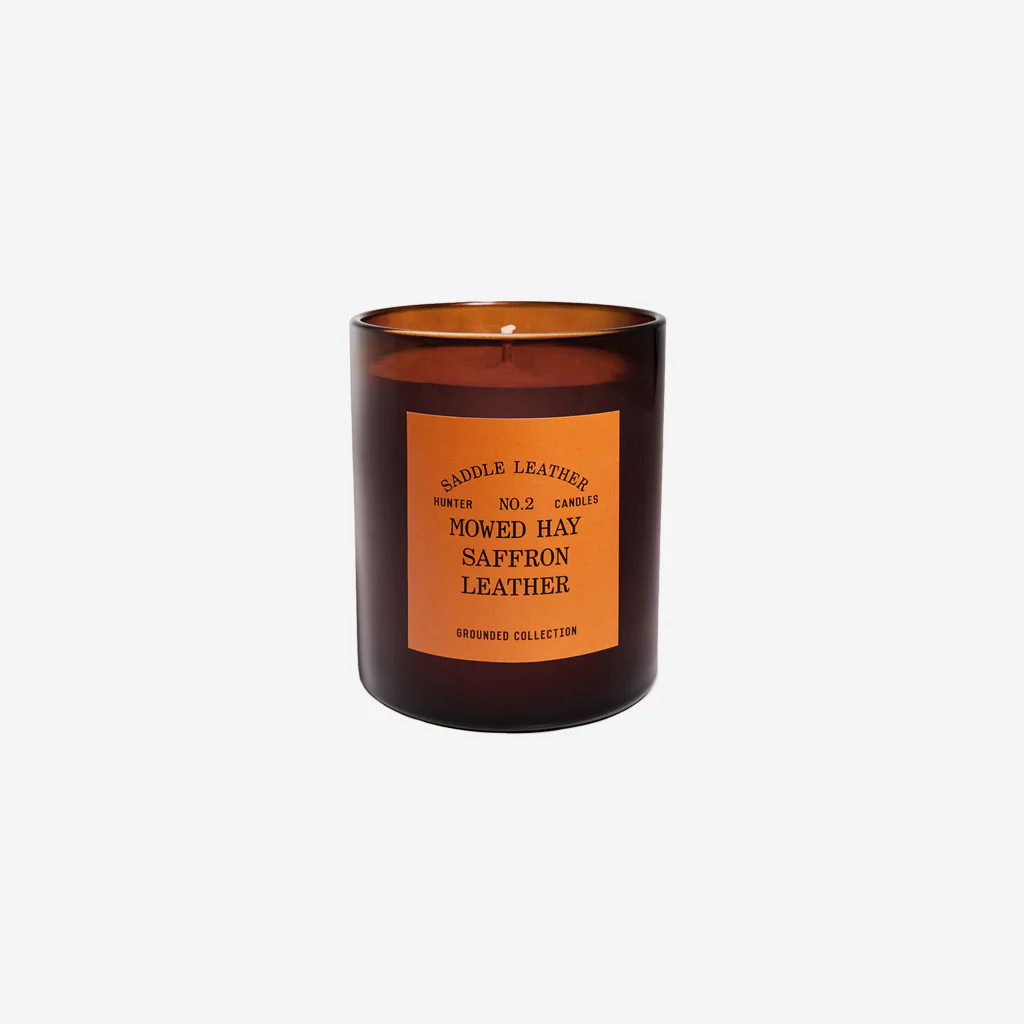 Hunter Candles Saddle Leather / Mowed Hay Saffron Leather Candle