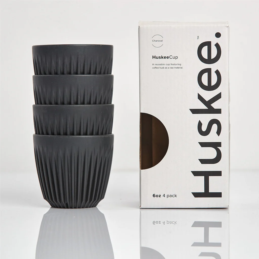 Huskee Cup Charcoal 6oz 175ml 4-Pack - Image 7