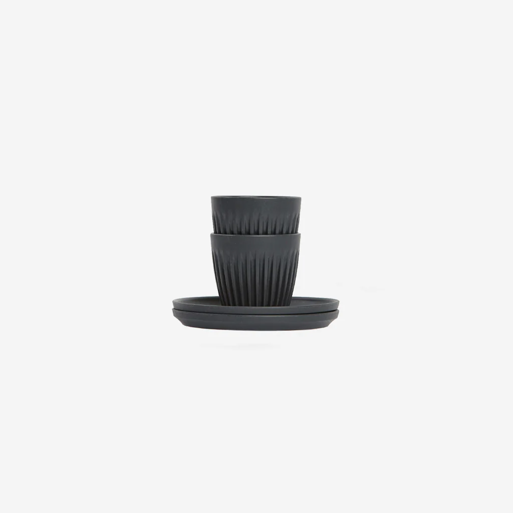 Huskee Cup Espresso Cup Set Charcoal 3oz 90ml
