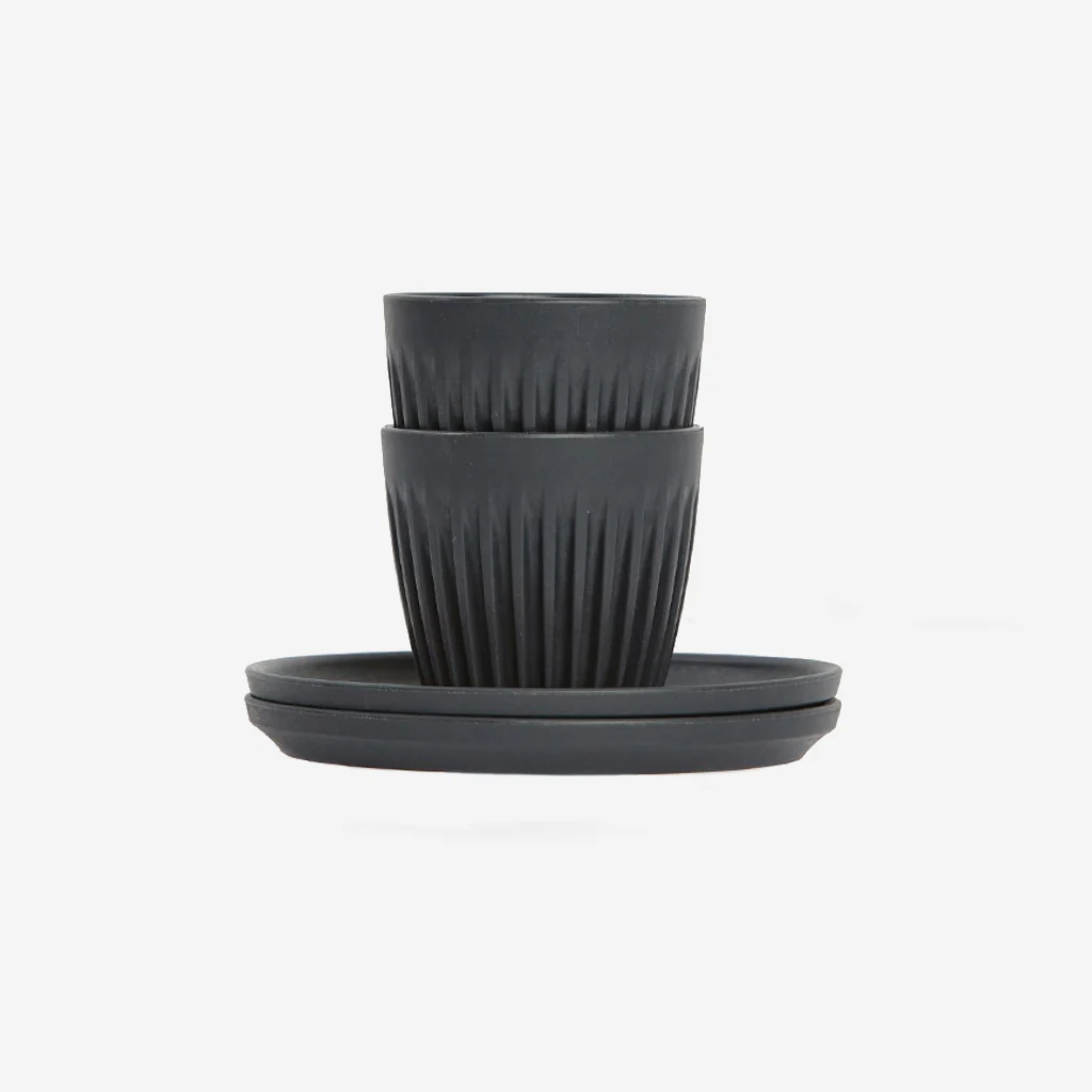 Huskee Cup Espresso Cup Set Charcoal 3oz 90ml - Image 2