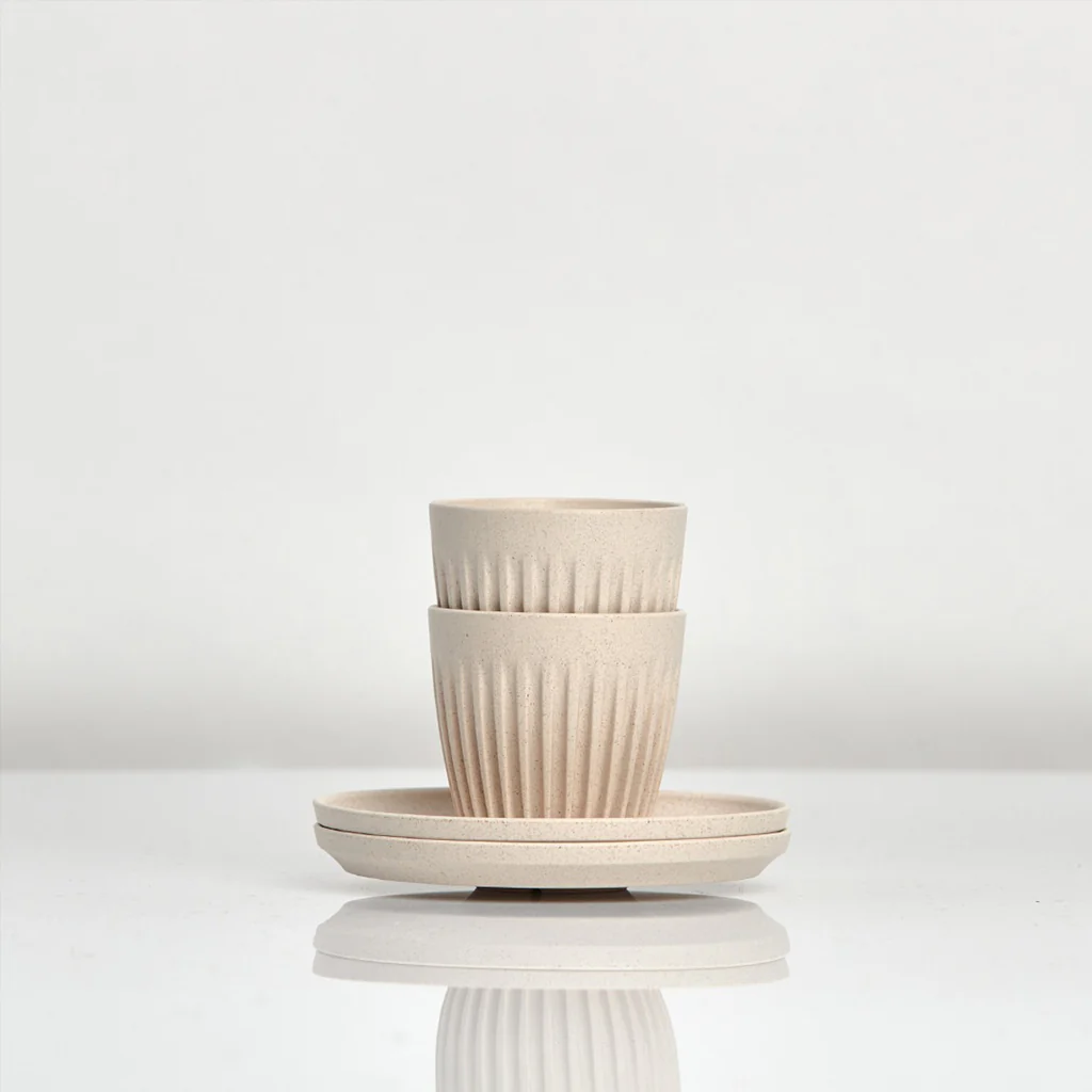 Huskee Cup Espresso Cup Set Natural 3oz 90ml - Image 2