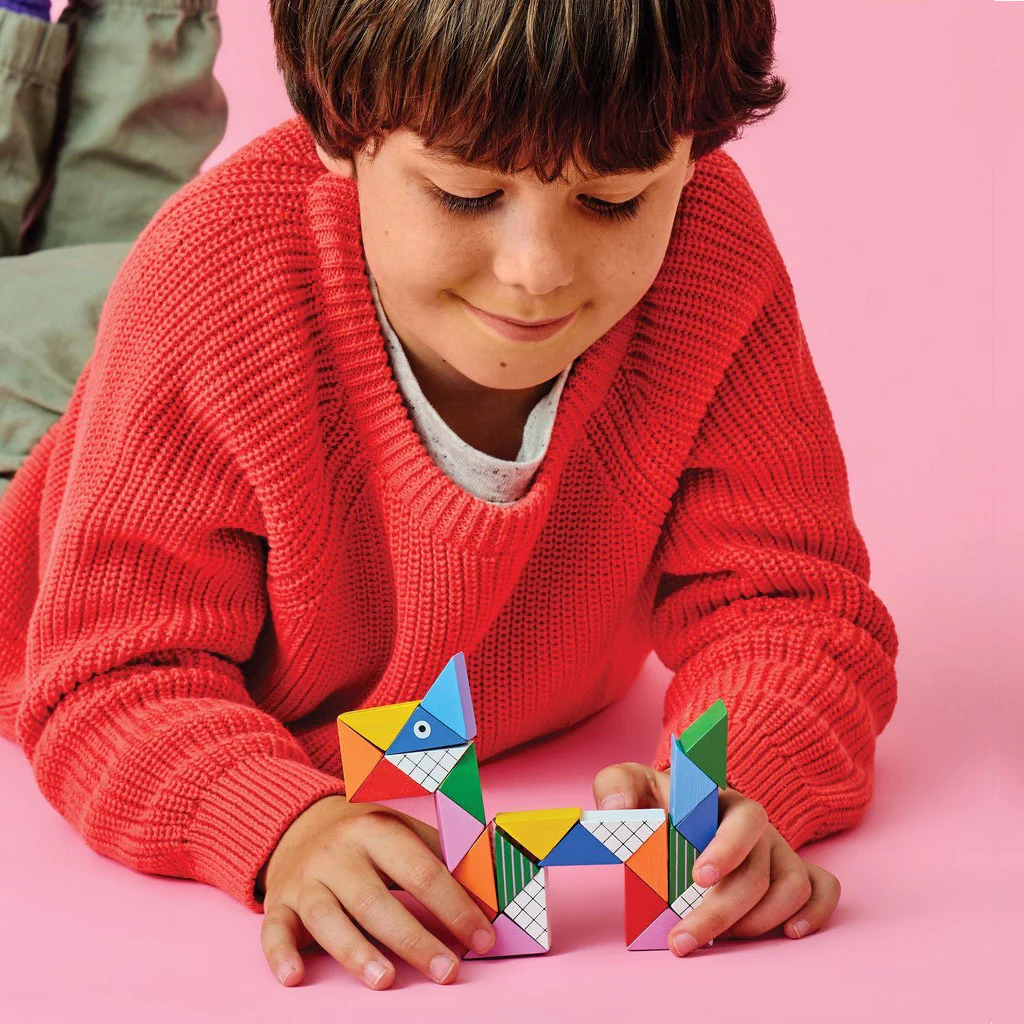 Kikkerland Kidoki Twist-A-Zoo Wooden Twist Puzzle - Image 2