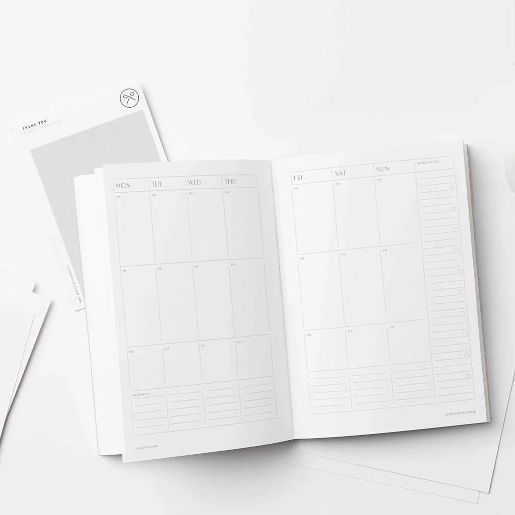 Kinshipped 365 Lay Flat Undated A5 Planner Cacao - Image 3