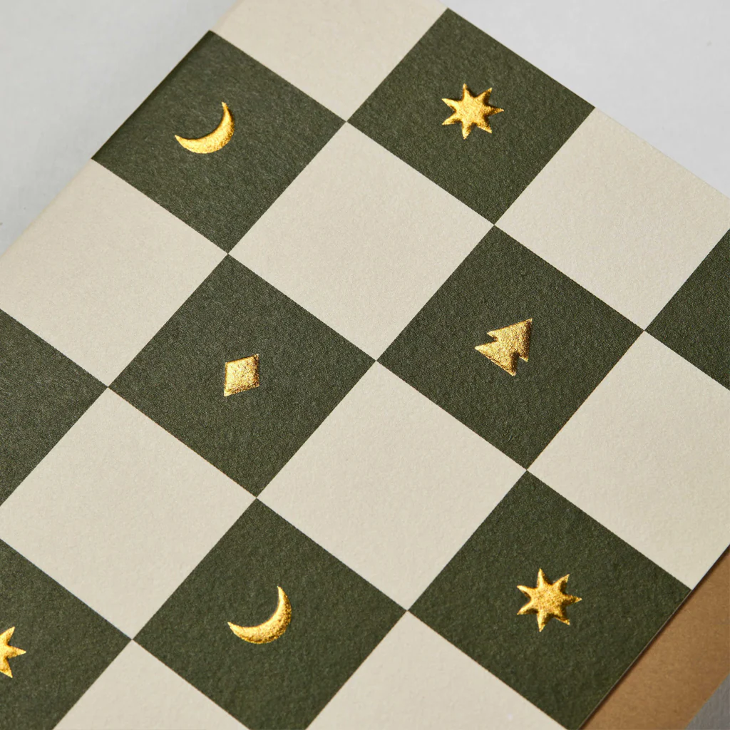 Kinshipped Green Checkerboard Christmas Card - Image 2