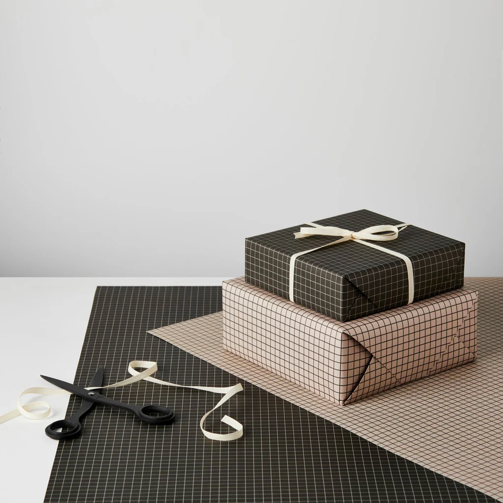 Kinshipped Greige Graph Wrapping Paper - Image 3