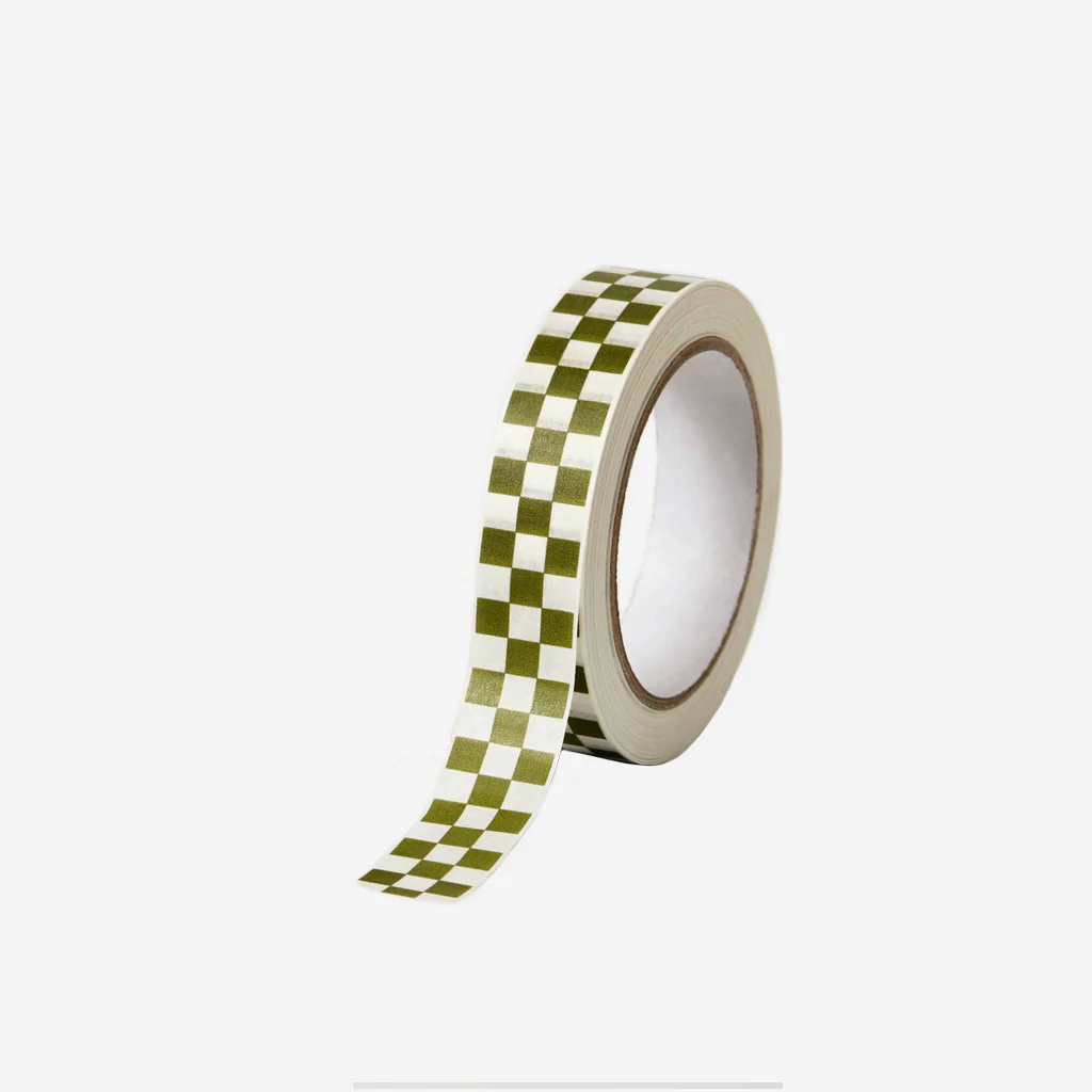 Kinshipped Paper Tape Checkerboard Moss Green - Image 2