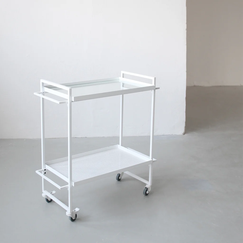 Kristina Dam Bauhaus Bar Trolley White - Image 3