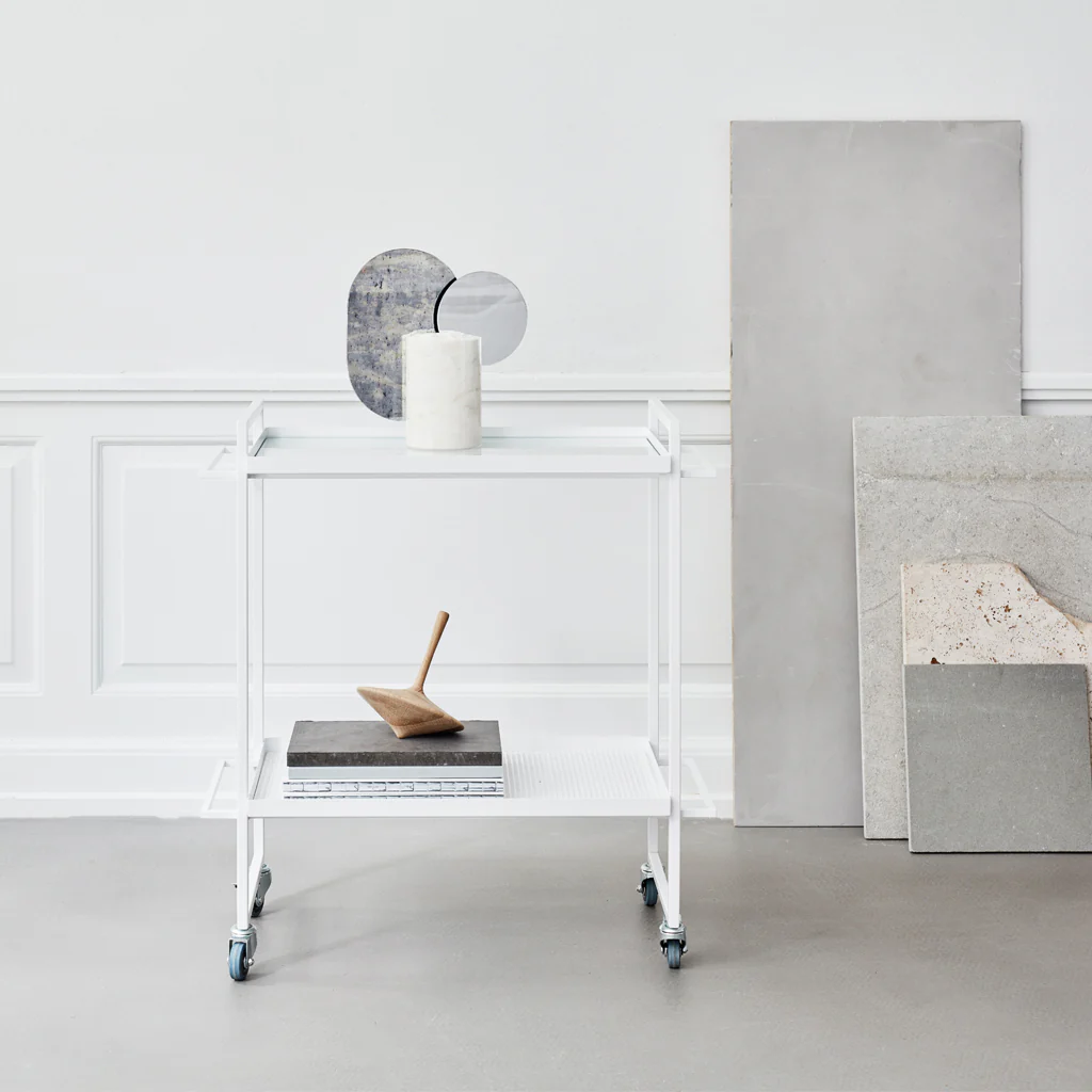 Kristina Dam Bauhaus Bar Trolley White - Image 4
