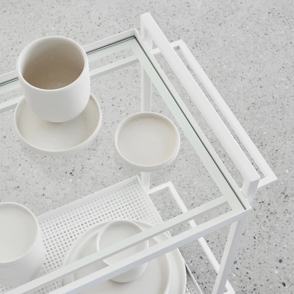 Kristina Dam Bauhaus Bar Trolley White - Image 5