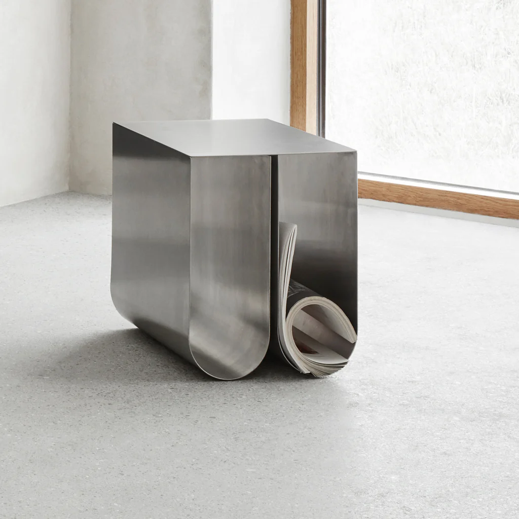 Kristina Dam Curved Side Table Stainless Steel - Image 4