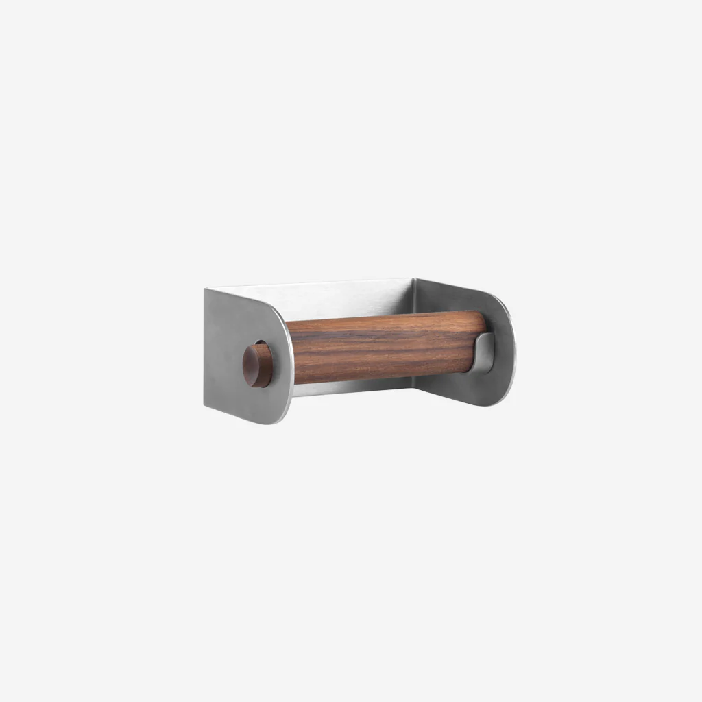 Kristina Dam Dowel Toilet Roll Holder Walnut