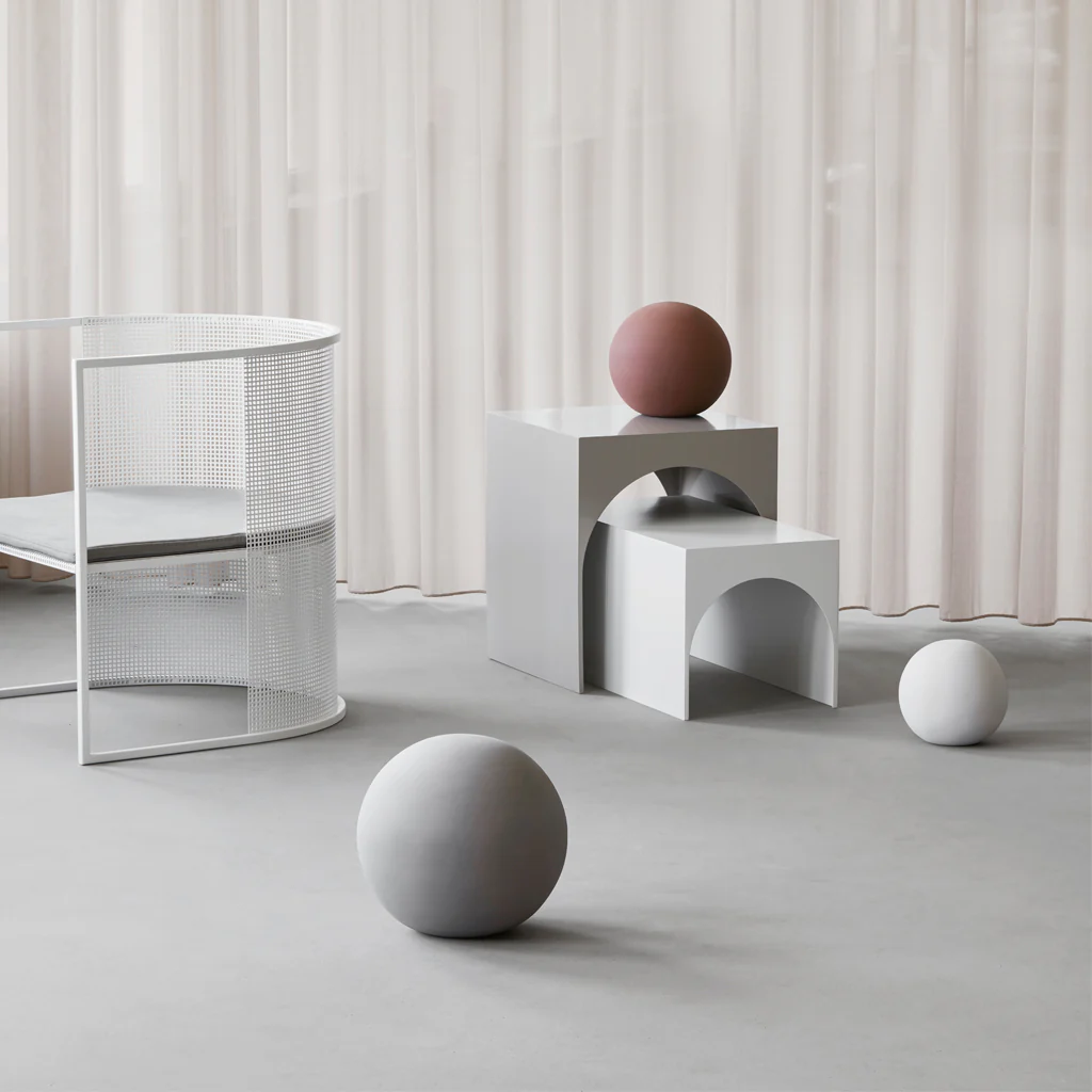 Kristina Dam Globe Sculpture Terracotta Large Grey - Image 10
