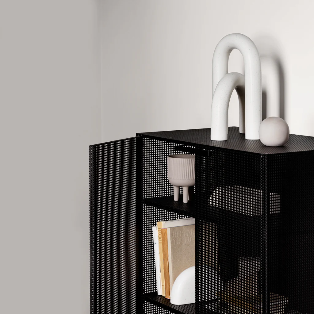 Kristina Dam Grid Cabinet Black - Image 4
