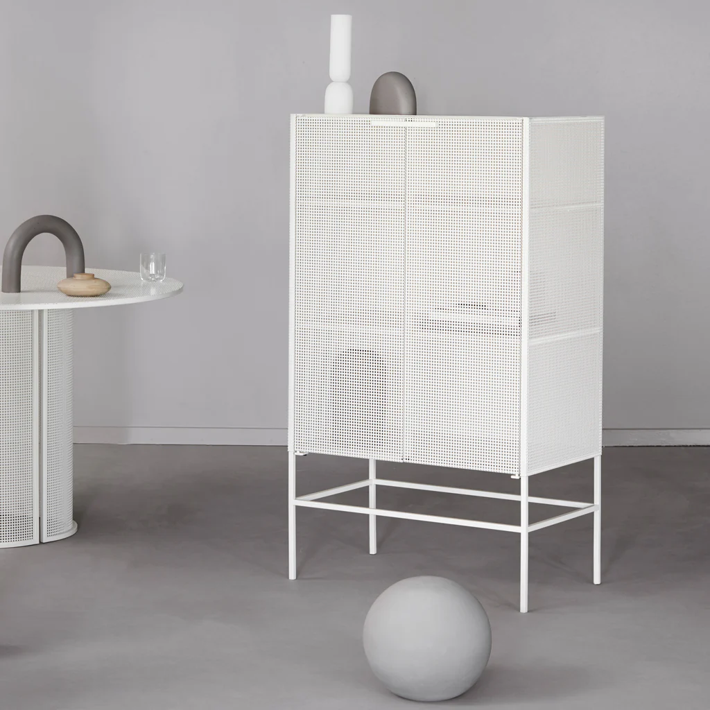 Kristina Dam Grid Cabinet Off White - Image 2