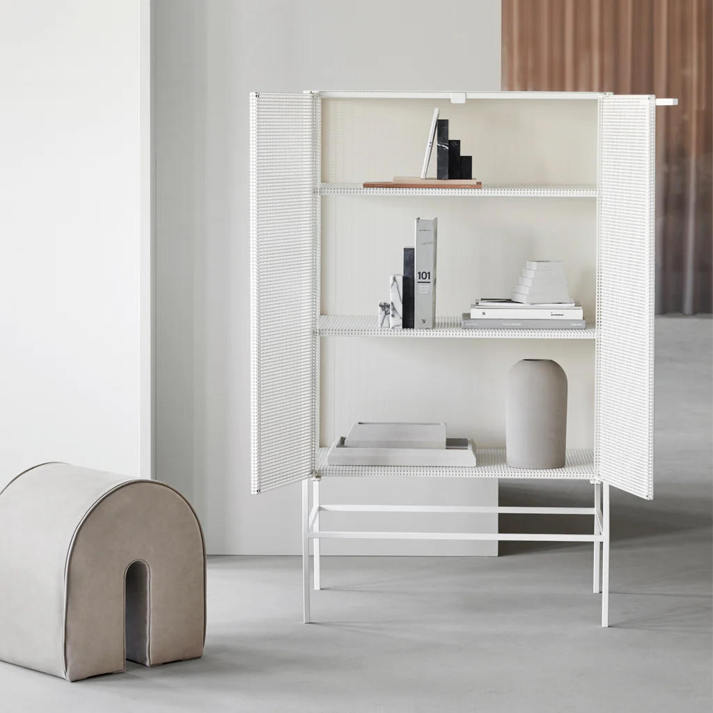 Kristina Dam Grid Cabinet Off White - Image 5