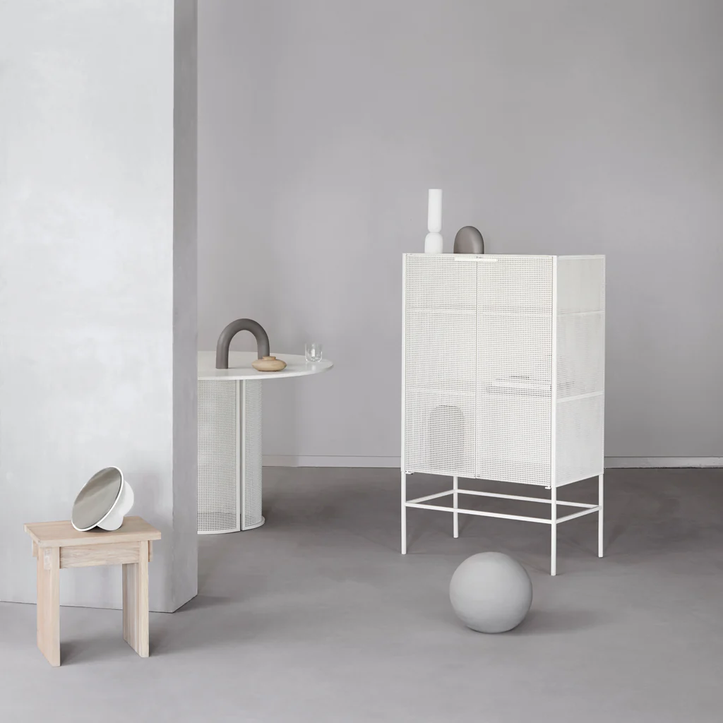 Kristina Dam Grid Cabinet Off White - Image 6