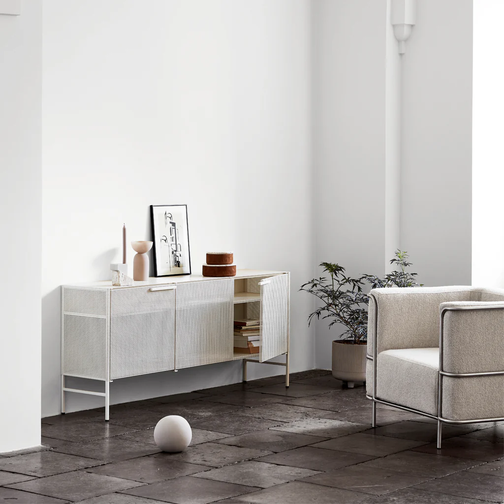 Kristina Dam Grid Sideboard Cabinet Off White - Image 5