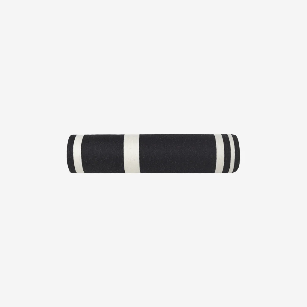 Kristina Dam Minimal Bolster Cushion Black White Wool