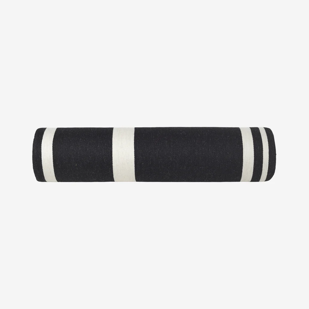 Kristina Dam Minimal Bolster Cushion Black White Wool - Image 4