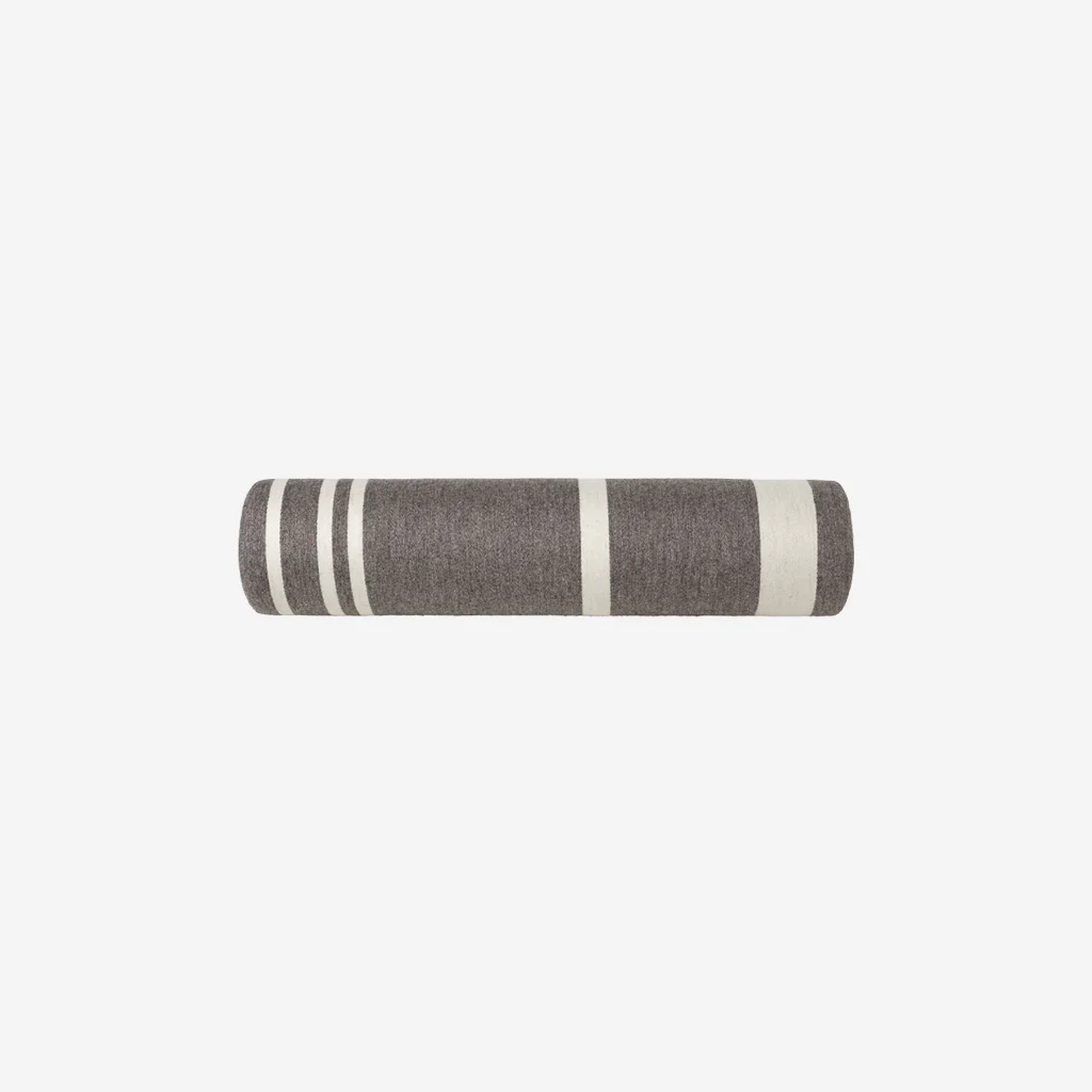 Kristina Dam Minimal Bolster Cushion Grey White Wool
