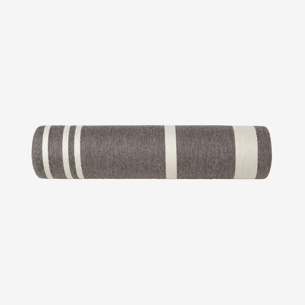 Kristina Dam Minimal Bolster Cushion Grey White Wool - Image 2