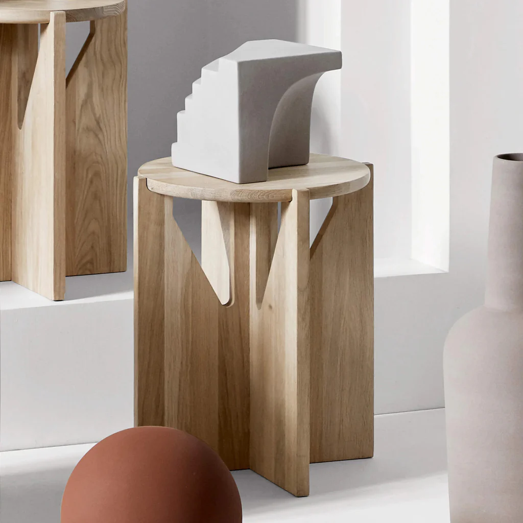 Kristina Dam Wooden Stool Natural Oak - Image 2