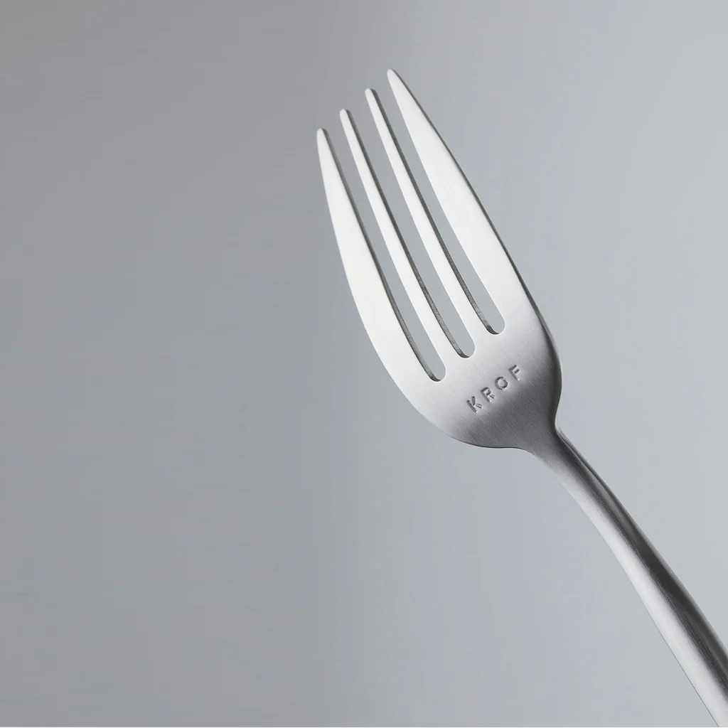 KROF Cutlery Set 24 Piece Brushed Silver - Image 6