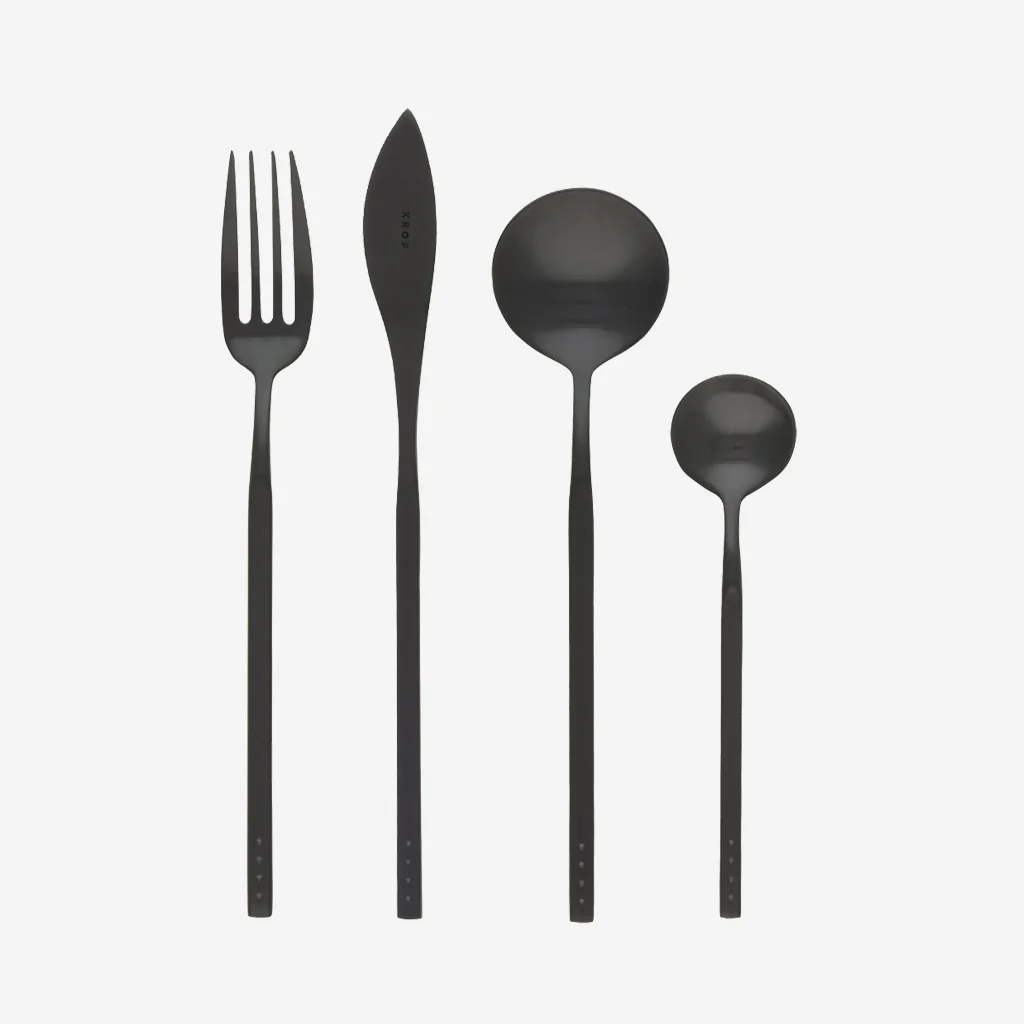KROF Cutlery Set 24 Piece Matte Black - Image 11