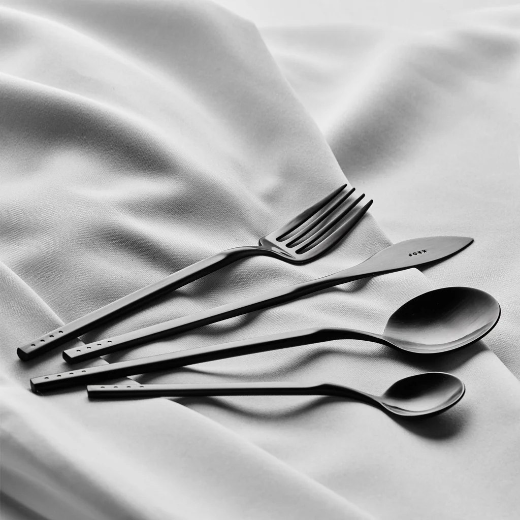 KROF Cutlery Set 24 Piece Matte Black - Image 2