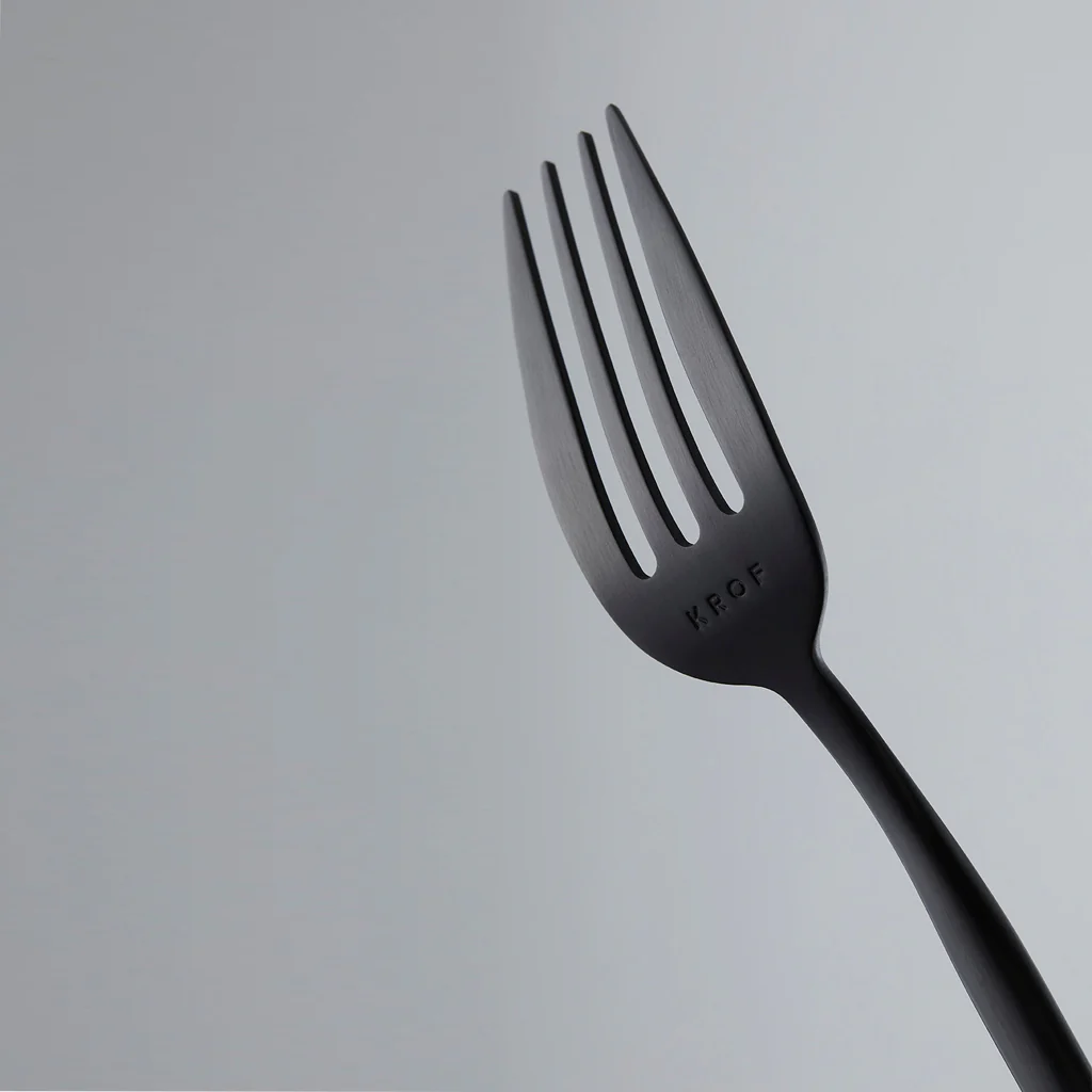 KROF Cutlery Set 24 Piece Matte Black - Image 6