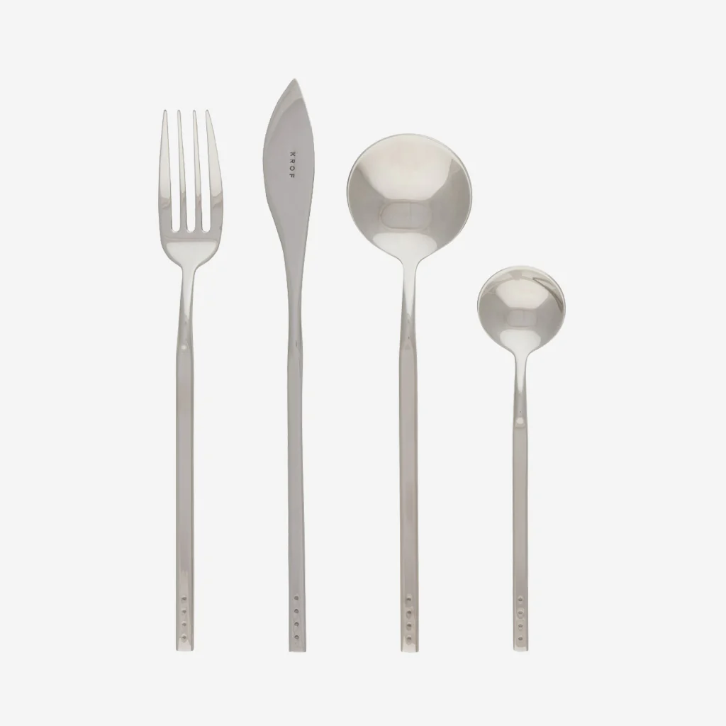 KROF Cutlery Set 24 Piece Polished Silver - Image 10