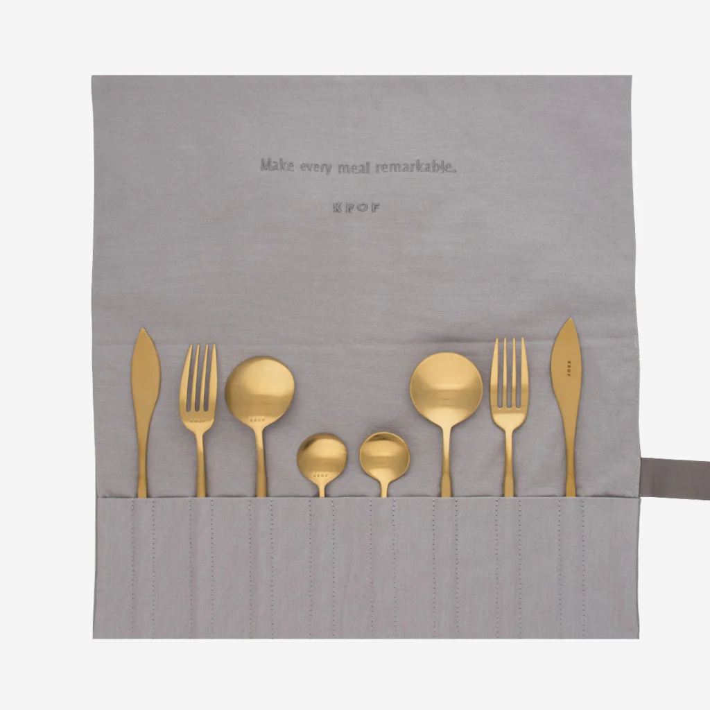 KROF Cutlery Set 8 piece Brushed Silver - Image 10