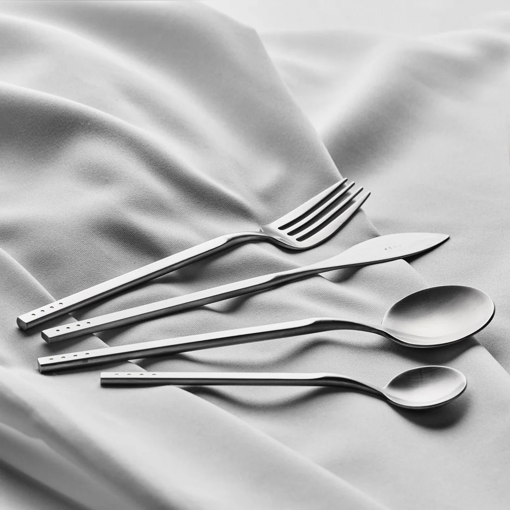 KROF Cutlery Set 8 piece Brushed Silver - Image 3
